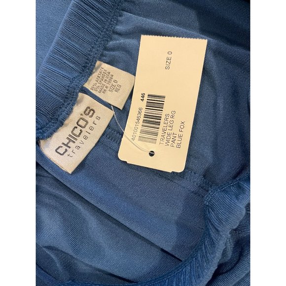 NWT Chico's Travelers Blue Fox Contemporary Tank and Wide Leg Pant Outfit Size 0 - Picture 7 of 8